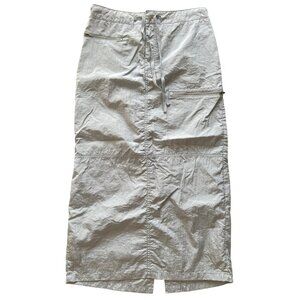 Cotton candy LA parachute cargo pocket midi skirt size medium light grey